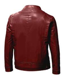 Men's Zip Up PU Leather Jacket, Fall/Winter