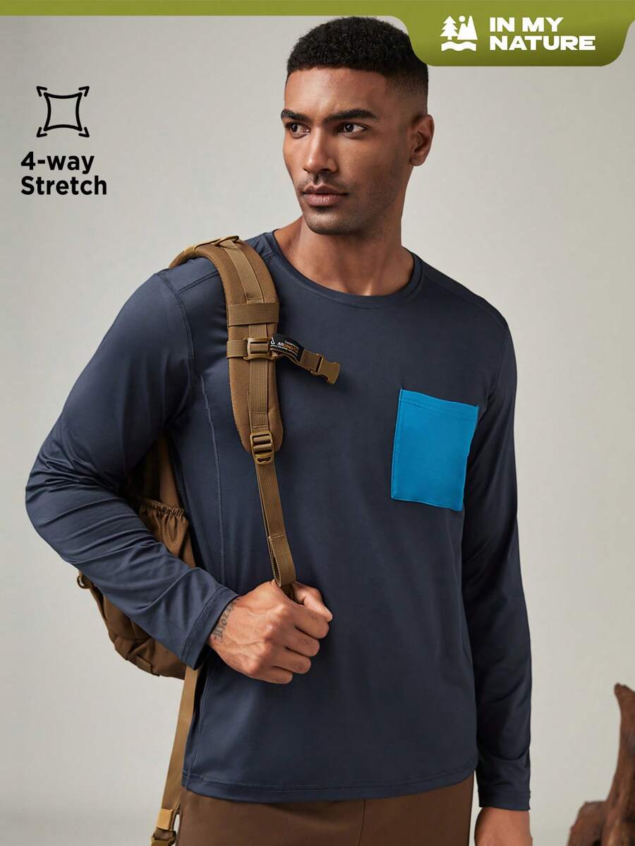 Manfinity Sport Corelite Men's Round Neck Pocket Decor Casual Outdoor ...