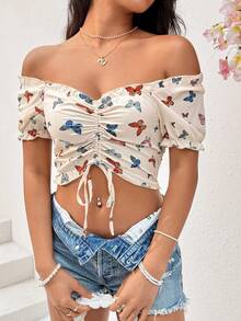 Soleia 女士蝴蝶印花百褶襯衫 - 彩色 - 查看 3