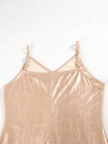 香槟色长袖扭结罩衫和吊带裙套装 - 香檳色 - 查看 7