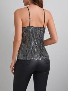 SHEIN Clasi 女士亮片背心 - 銀色 - 查看 2