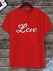 Chillumni Camiseta Roja De Manga Corta Con Cuello Redondo Tejida A Mano Para Hombres