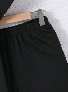 Teen Boys' Crown & Letter Print Short Sleeve T-Shirt And Shorts 2pcs/Set - Black - View 5