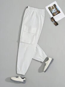 SHEIN Teen Boy Casual Comfortable Basic Cargo Pants With Pockets, Multicolor, Multiple Pieces - Multicolor - View 4