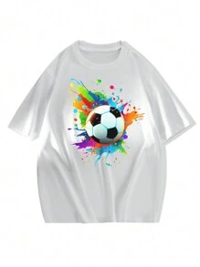 SHEIN 3pcs Teen Boys' Crew Neck Short Sleeve T-Shirts, School, Campus, College - Multicolor - View 3