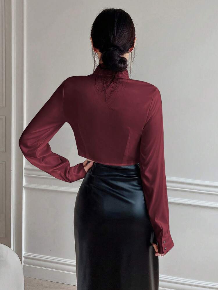 Women'S Chinese Style Button Up Long Sleeve Shirt