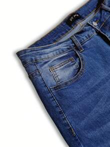 Women'S Plus Size Wide Leg Jeans With Faux Patchwork Design And Loose Fit, Spring Summer Autumn