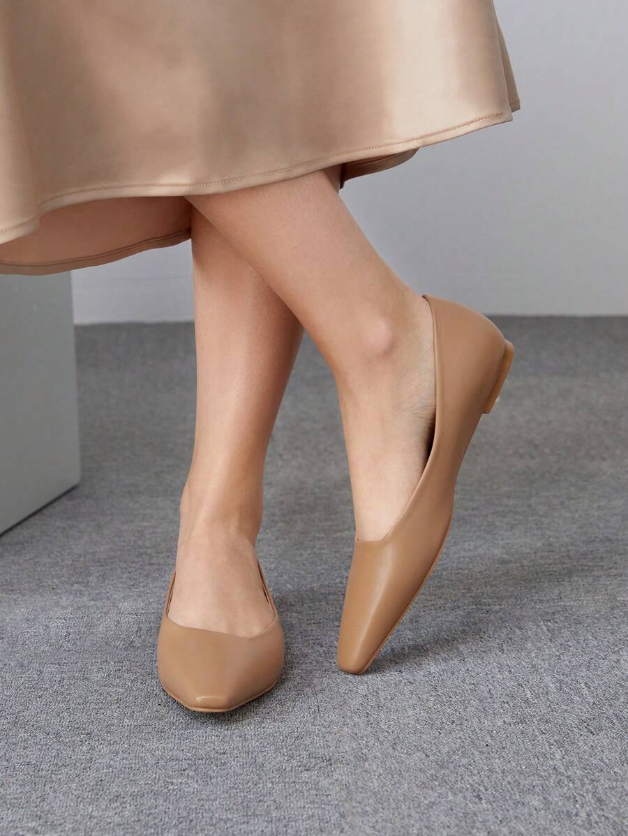 SheIn BIZ 女士啡色平底鞋 - 棕色 - 查看 1