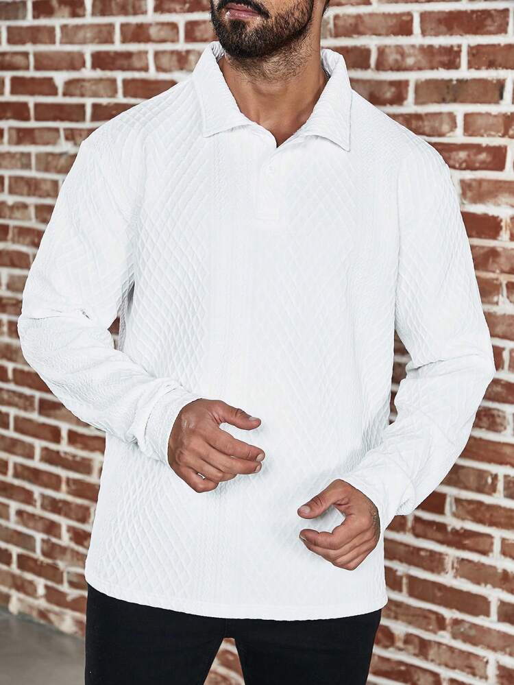 Men's Plus Size Long Sleeve Polo Shirt