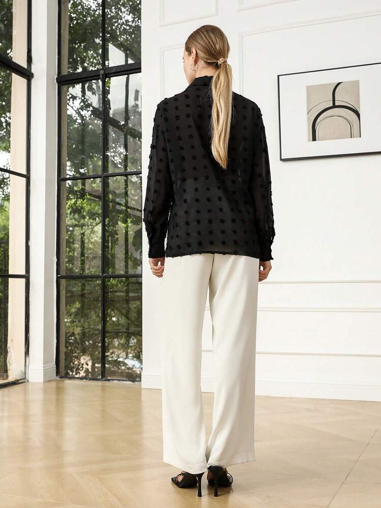 Women'S Long Sleeve Turn-Down Collar Shirt