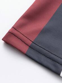 Men's Striped Short Sleeve T-Shirt - Red and White - View 8