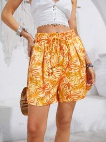 SHEIN Unity Women'S Drawstring Waist Printed Shorts - Multicolor - View 5