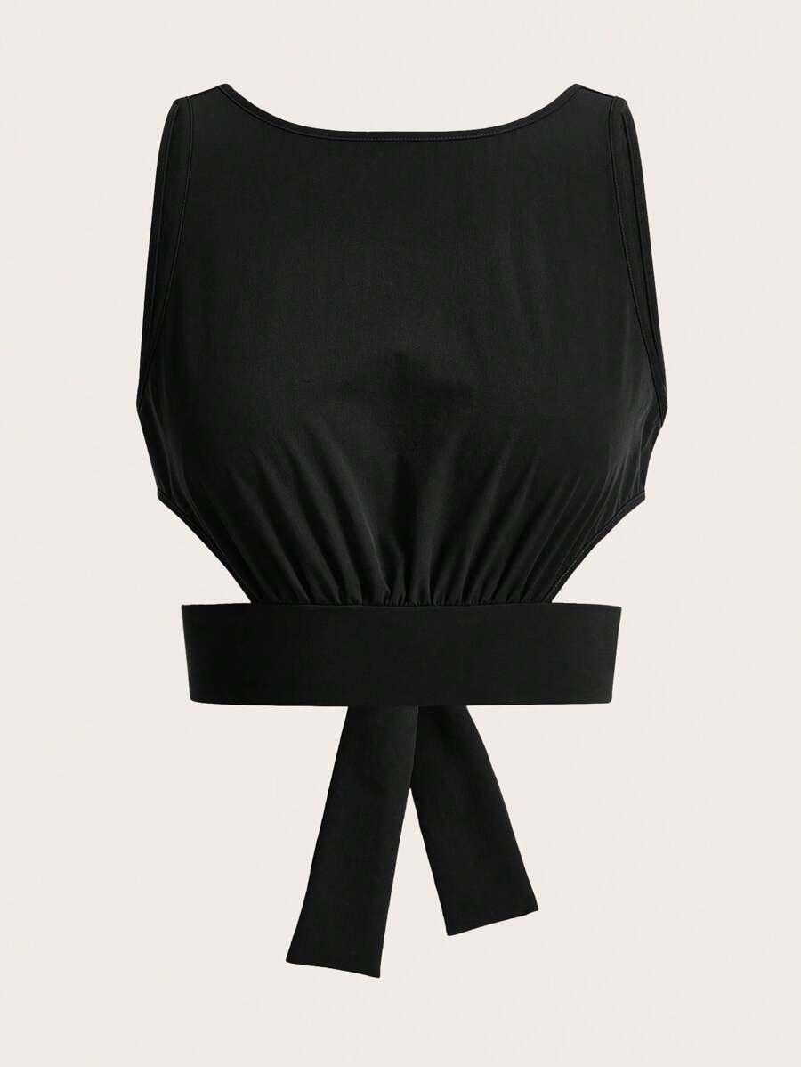 SHEINNeu Women'S Back Tie Round Neck Tank Top For Summer