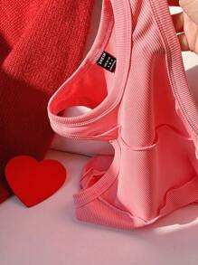 Comfortcana Zonder mouwen Tops Met Stitching Detail