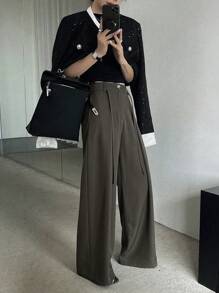 DAZY 女式口袋褲 - 摩卡棕 - 查看 6