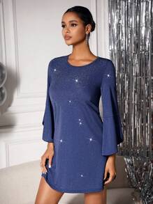 Zolique 圓領波浪袖連衣裙