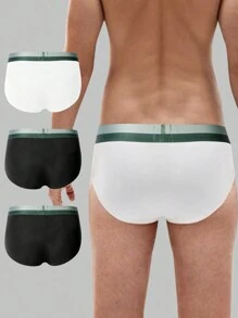 Nam Khối màu Tam giác Đồ lót Với Lá thư Dệt Ruy băng - Nhiều màu - Xem 2