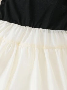 SHEIN Young Girl Gorgeous Color Block Mesh Tulle Cami Dress - Multicolor - View 4
