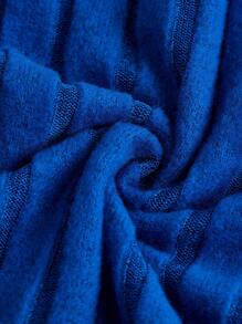 SHEIN 少女针织露肩罗纹连衣裙 - 寶藍色 - 查看 4