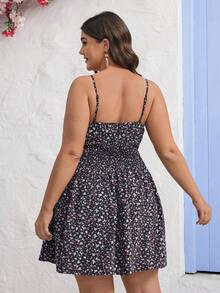 SHEIN VCAY Kích thước lớn In hoa Dây đeo Mì Ý  Đầm Với Vibes kỳ nghỉ - Nhiều màu - Xem 2