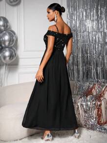 Allurite Ladies' Glitter Bodycon Dress Maxi Women Outfit