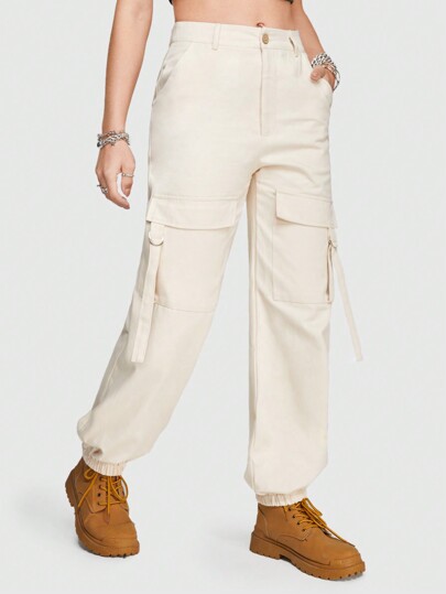 Women's Cool Streetwear Cargo Pants With 3D Pockets For Outdoor Activities