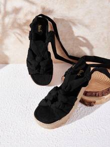 SheIn VCAY Của phụ nữ Nền tảng Dép quai hậu Với Dày - màu đen - Xem 2