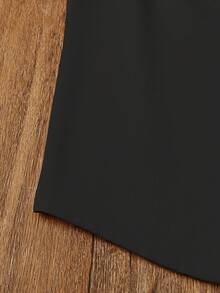 SHEIN LUNE 女士加厚毛圈印花背心，適用於夏季 - 黑色 - 查看 7