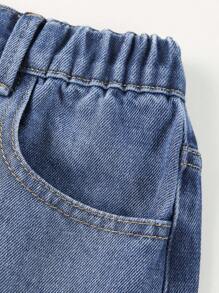 Teen Girl'S Distressed Water Washed Jeans - Medium Wash - View 4