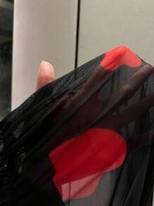 Flirla 大尺碼透明網眼愛心圖案長袖上衣 - 黑色 - 查看 8