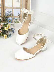 時尚女孩鞋,幼兒女孩高跟舞鞋,適用於派對、戶外、舞會 - 白色 - 查看 7