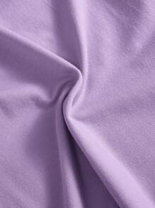 SHEIN Ensemble T-shirt Et Pantalon Coupe Ample Et Décontracté Pour Petites Filles, Col Rond, Épaules Tombantes