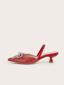 女士秋冬新款高跟鞋,尖頭鞋款具有優雅設計 - 紅色 - 查看 4