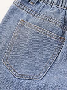 Tween Boys' Sand Washed & Distressed Denim Shorts - Medium Wash - View 4