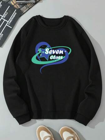 Moletom Masculino Plus Size Com Estampa De Estrela De Cinco Pontas