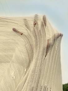 SHEIN SunnyBelle 時尚大尺碼女性長款鉸空針織開衫 - 杏色 - 查看 8