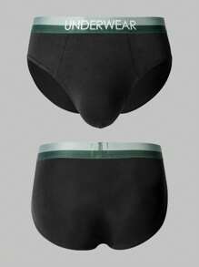 Nam Khối màu Tam giác Đồ lót Với Lá thư Dệt Ruy băng - Nhiều màu - Xem 7