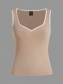 SHEIN Privé Colorblock Striped Trim Cami Top - Multicolor - View 2