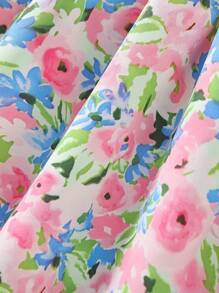 Vestido sin mangas con estampado floral para bebé niña, decorado con moño - Multicolor - Ver 3