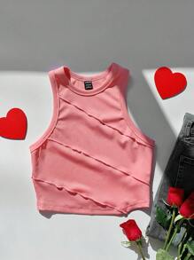 Comfortcana Zonder mouwen Tops Met Stitching Detail