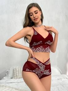 Conjuntos De Pijama De Bordado De Flores Para Mujeres