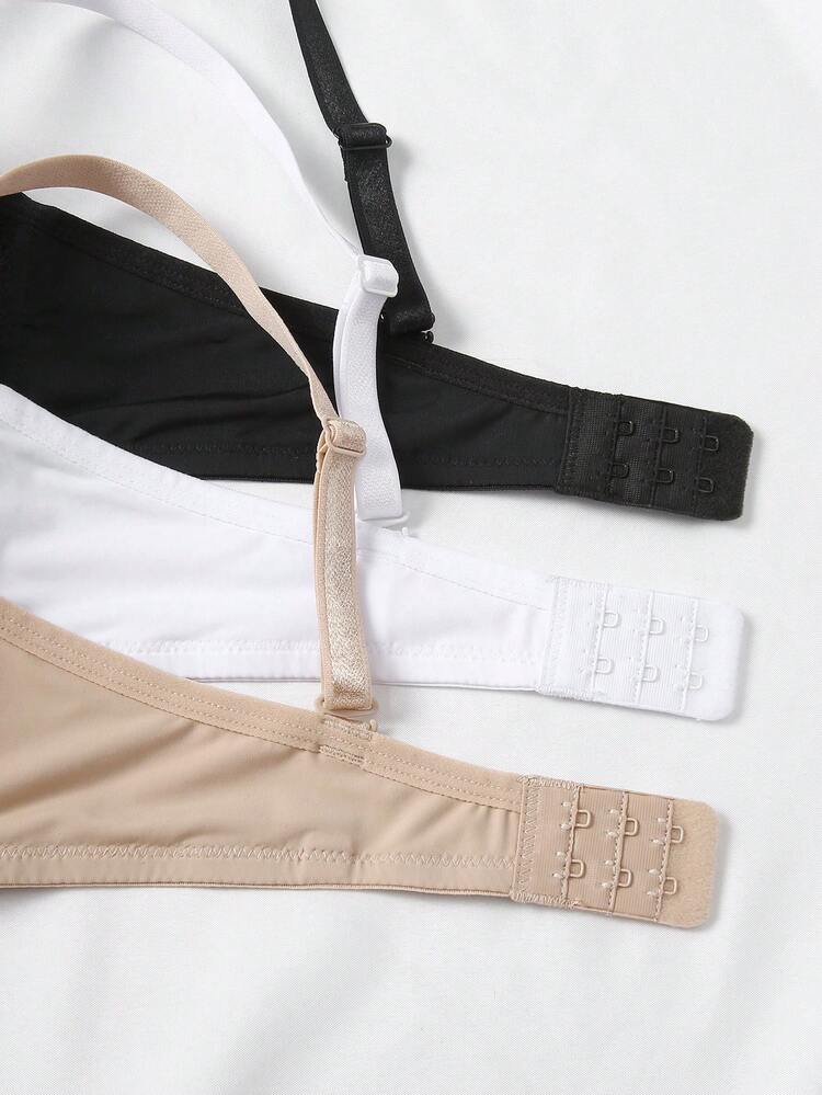 Ladies' Solid Color Lace Patchwork Bra
