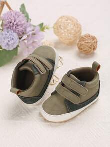 适合 0-1 岁秋冬季的舒适纯色男女通用婴儿鞋 - 綠色 - 查看 4