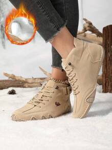 女士休闲运动鞋手工章鱼设计健身交叉训练鞋时尚摩托车鞋，橡胶防滑鞋底一脚蹬休闲鞋 - 駝色 - 查看 7