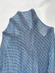 SHEIN Unity Plus Size Sleeveless Knitted Top With Twist Detail - Blue - View 3