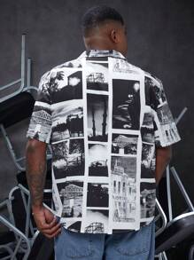 Manfinity LEGND Nam Kích thước lớn Phong cảnh In Áo sơ mi - Nhiều màu - Xem 2