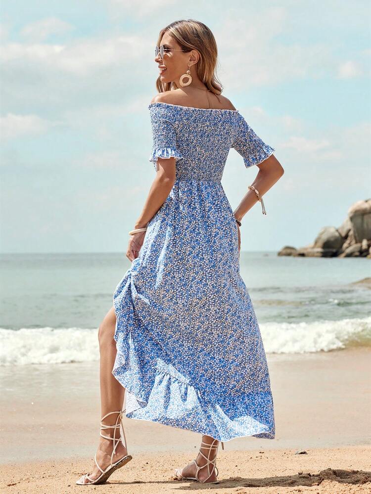 Women'S Off-Shoulder Floral Dress