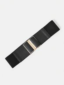BizChic 1pc Women's Basics Series Metal Elegant Loose Elastic Waist Belt, Suitable For Work - Black - View 4