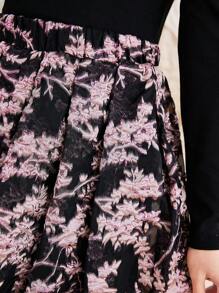 Modelyn Women's Slim Fit T-Shirt And Printed Skirt Two Pieces Set 2 Pieces Set - Multicolor - View 3