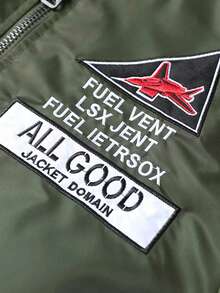 Men's Spring & Autumn Pilot Baseball Jacket, Suitable For Sports, Outdoor And Leisure Activities - Army Green - View 4